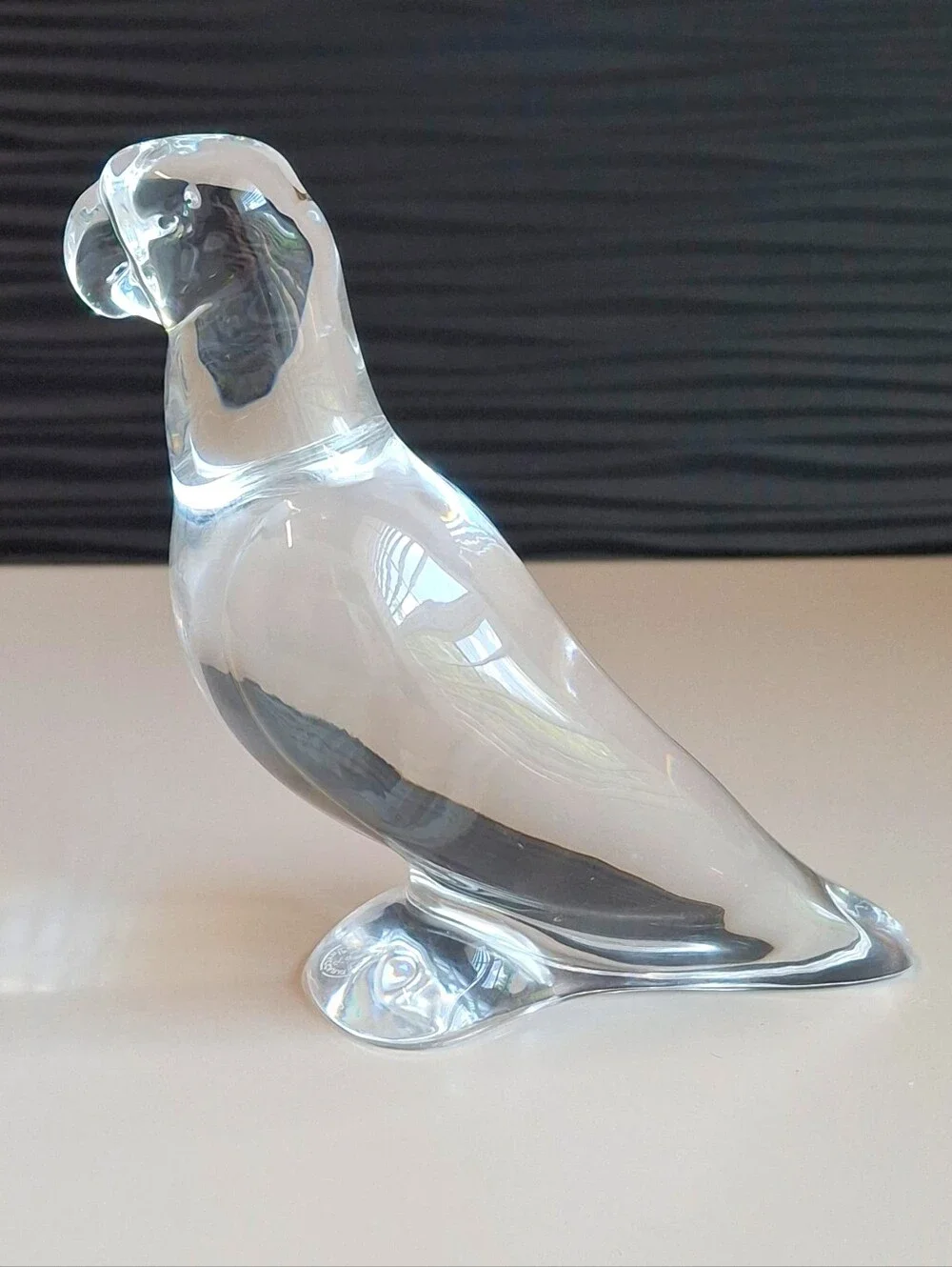 Baccarat Clear Crystal Parrot Figurine
